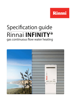 Rinnai INFINITY VT specification summary