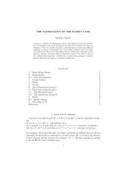 THE MATHEMATICS OF THE RUBIK`S CUBE Contents 1. Some