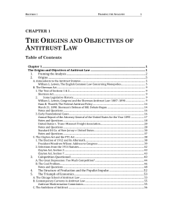 the origins and objectives of antitrust law - Randy Picker