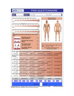 pain questionnaire - Specialist Pain Physio Clinics