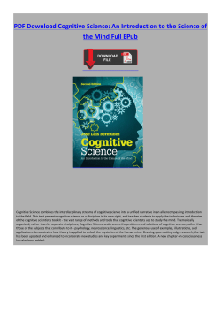 PDF Cognitive Science: An Introduction to