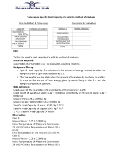 To Measure Specific Heat Capacity of a solid by method