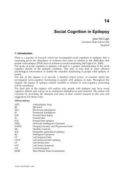 Social Cognition in Epilepsy