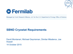 SBND Cryostat Requirements Rev. 2 Oct 13 2015