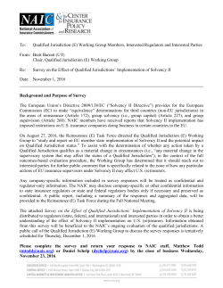 Survey on Effect of QJ Implementation of Solvency II