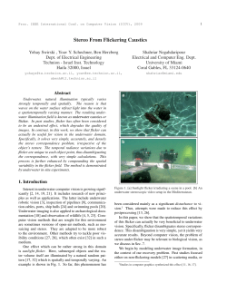Stereo From Flickering Caustics - Electrical Engineering, Technion