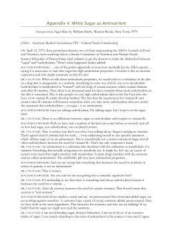 Appendix 4: White Sugar as Antinutrient