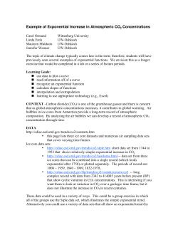 Example of Exponential Increase in Atmospheric CO2 Concentrations
