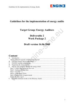Guidelines for the implementation of energy audits Target Group