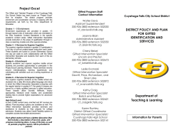 district policy and plan for gifted identification and services