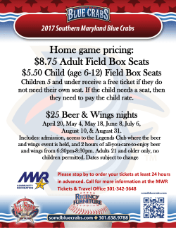 Home game pricing: $8.75 Adult Field Box Seats