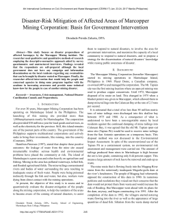 Disaster-Risk Mitigation of Affected Areas of Marcopper