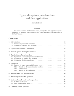 Hyperbolic systems, zeta functions and their applications