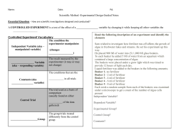 Experimental Design Guided Notes A CONTROLLED EXPERIMENT