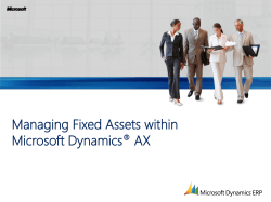 Managing Fixed Assets within Microsoft Dynamics &reg; AX Value
