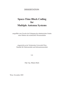 Space-Time Block Coding for Multiple Antenna Systems