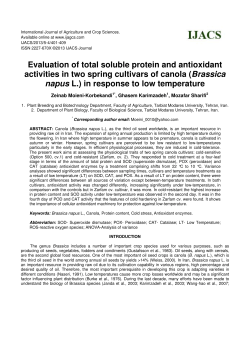 Evaluation of total soluble protein and antioxidant activities in two
