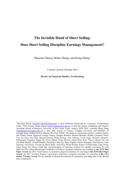 The Invisible Hand of Short Selling: Does Short Selling