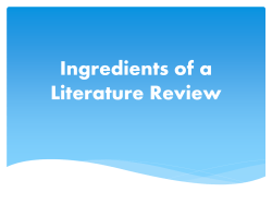 Step-by-Step guide for writing a Literature Review