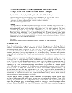 Phenol Degradation in Heterogeneous Catalytic Oxidation Using Co