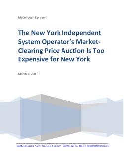 The New York Independent System Operator`s Market