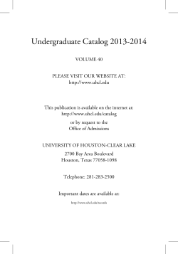 2013-2014 Undergraduate Catalog - University of Houston