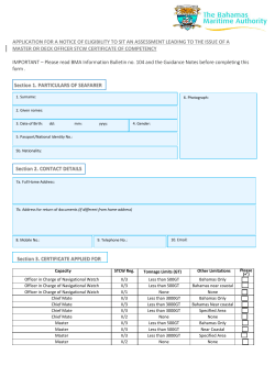 Application for a Notice of Eligibility to sit an Assessment for a
