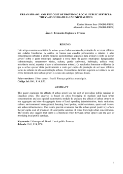 URBAN SPRAWL AND THE COST OF PROVIDING LOCAL