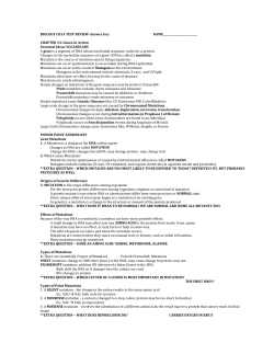 BIOLOGY CH14 TEST REVIEW