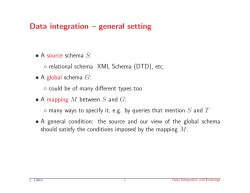 Data integration – general setting