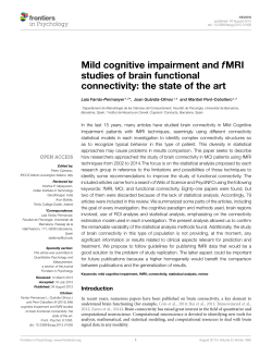 Mild cognitive impairment and fMRI studies of brain
