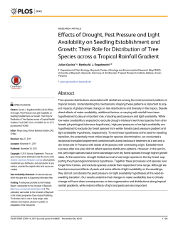 Effects of Drought, Pest Pressure and Light