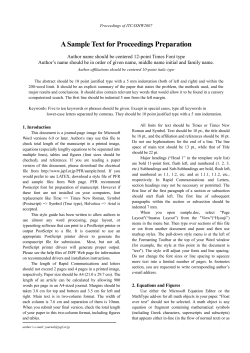 A Sample of Rapid Communication
