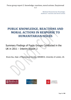 Public knowledge, reactions and moral actions in response to