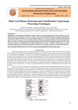 Plant Leaf Disease Detection and Classification Using Image