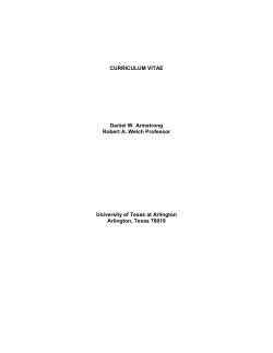 CURRICULUM VITAE Daniel W. Armstrong Robert A. Welch