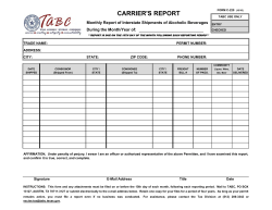 carrier`s report - Texas Alcoholic Beverage Commission
