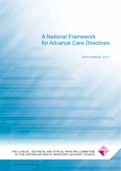 A National Framework for Advance Care Directives