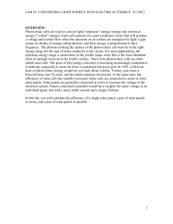 Lab 52 Solar Panels - Converting Light Energy to