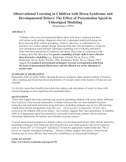 Observational Learning in Children with Down Syndrome