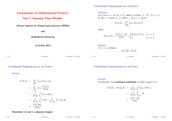 Discrete-Time Models Conditional Expectation on an Event