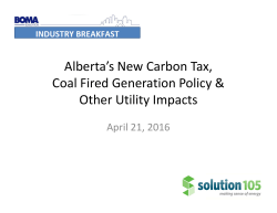 Alberta`s New Carbon Tax Alberta s New Carbon Tax