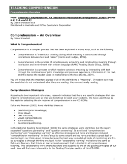 Teaching Comprehension