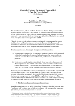 The Producer` Surplus and the Rationale for Trade Liberalization: