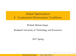 Global Optimization 5. Constrained Minimization Conditions
