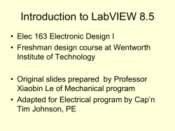 Introduction to LabVIEW - MyWeb at WIT