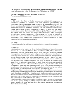 The effect of herbal essences in preservative solution, on