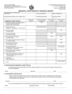municipal court monthly financial report