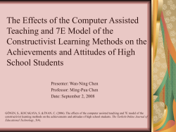 The Effects of the Computer Assisted Teaching and 7E Model of the