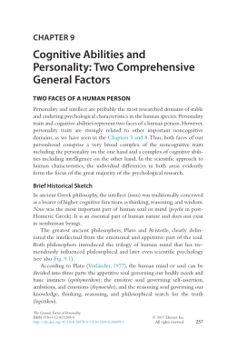 Chapter 9 - Cognitive Abilities and Personality: Two